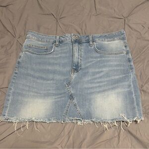 Forever 21 Light Blue Frayed Mini Skirt